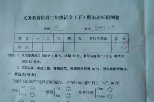 为什么老师批改完试卷，分数下要画两条横线？这么多年才知道